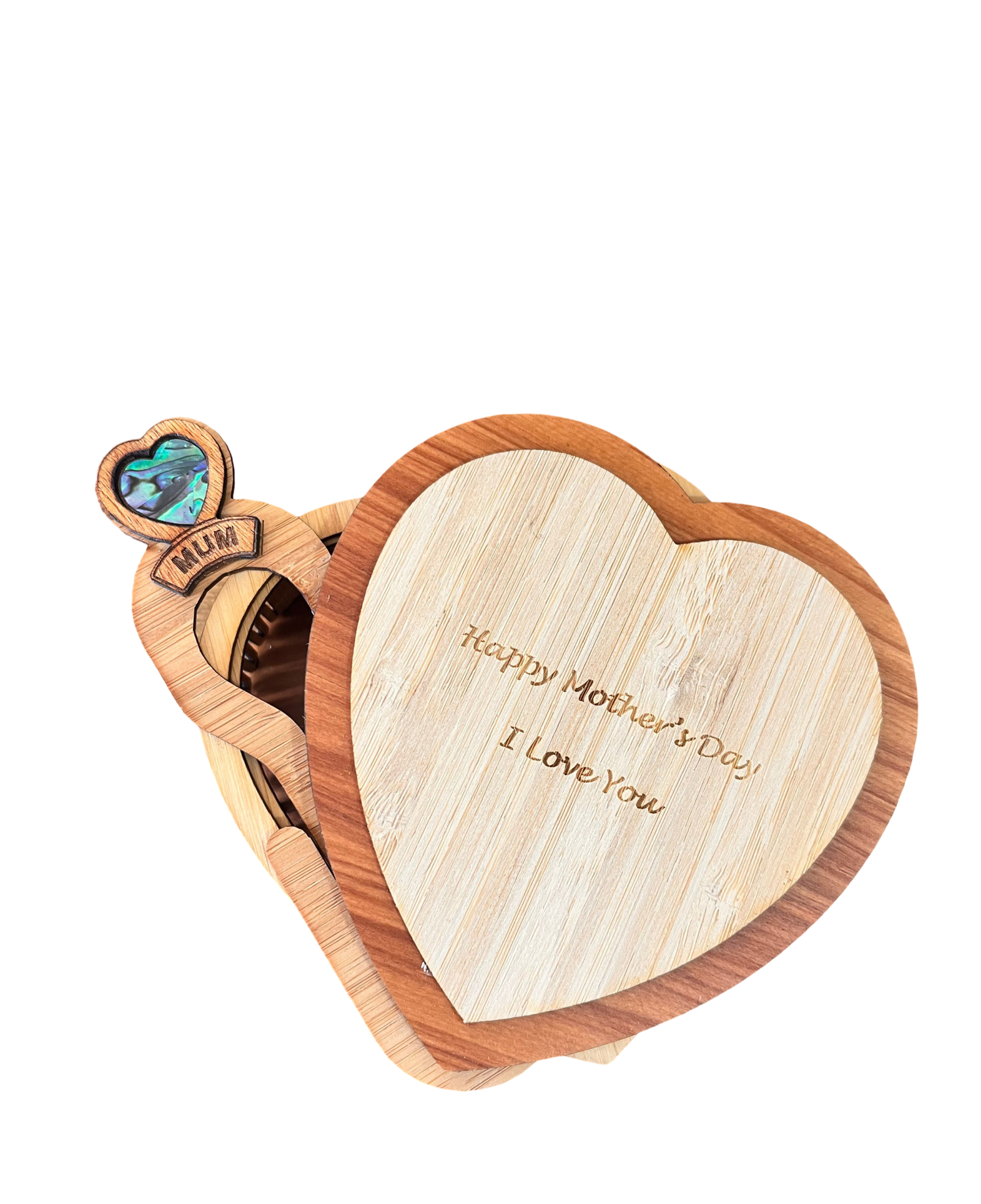 Mother's Day Gift Set - Mum Keepsake Box & Mums Paua Heart Book Clip