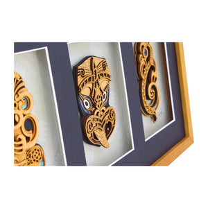 Premium Large Triple Carving Maori Artwork