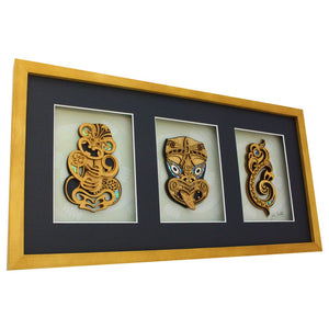 Premium Large Triple Carving Maori Artwork