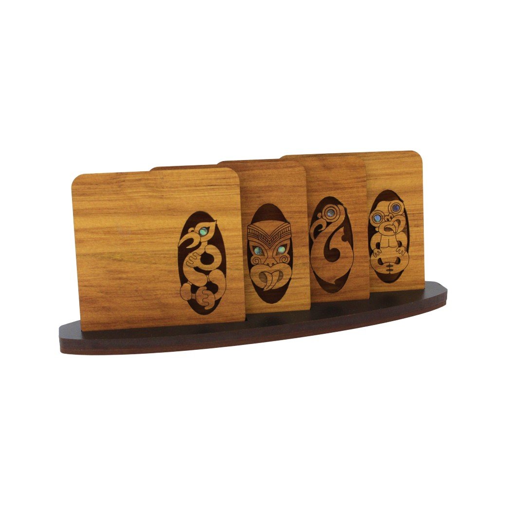 Maori Rimu Coaster Set