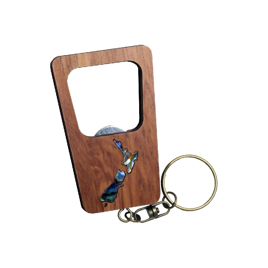 NZ Map Keychain Bottle Opener